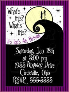Free Printable Nightmare Before Christmas Birthday Invitations