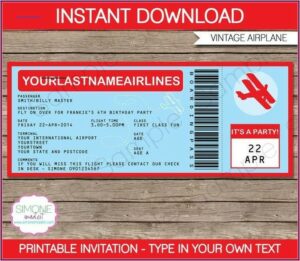 Free Printable Passport Birthday Invitation Template