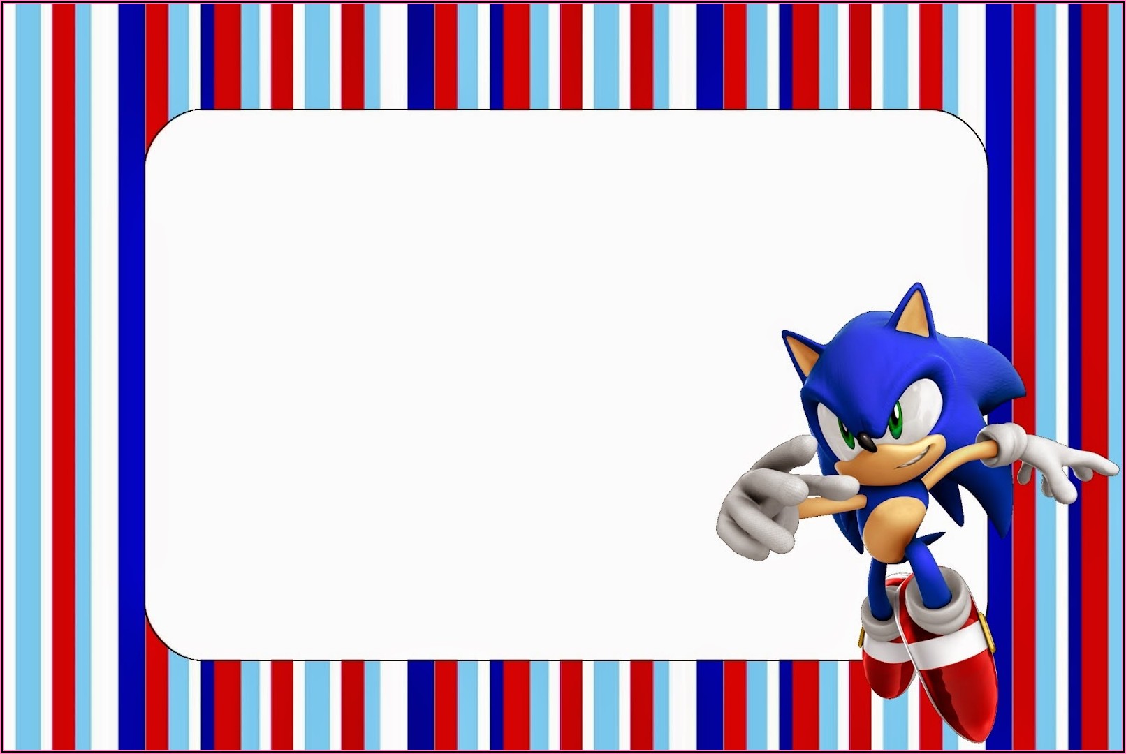 Free Printable Sonic The Hedgehog Birthday Invitations