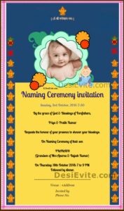 Indian Cradle Ceremony Invitation Message