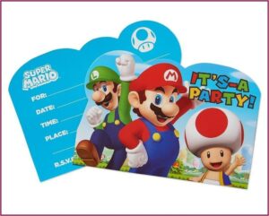 Mario Brothers Birthday Invitations