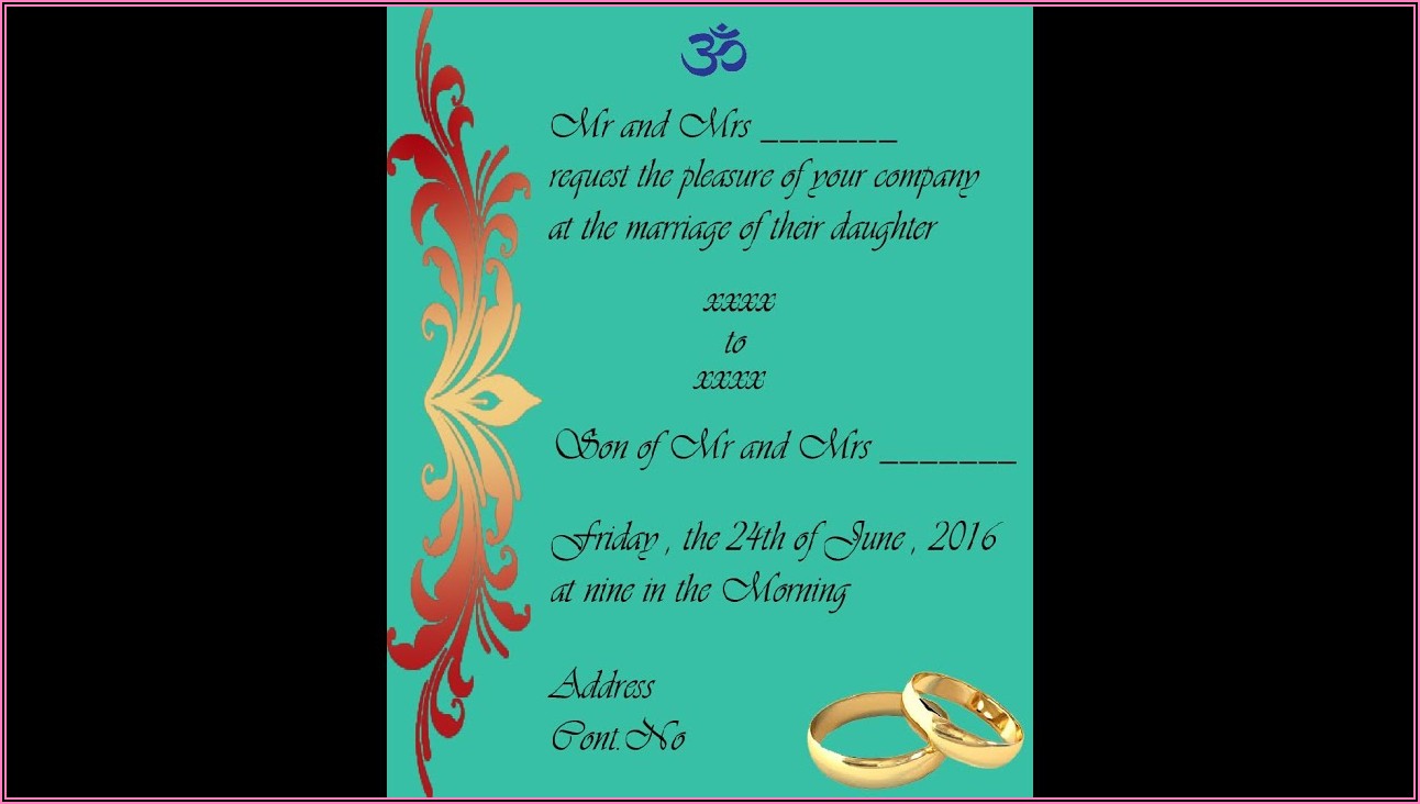 Marriage Invitation Design Tamil
