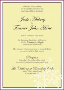 Marriage Invitation Format For Friends