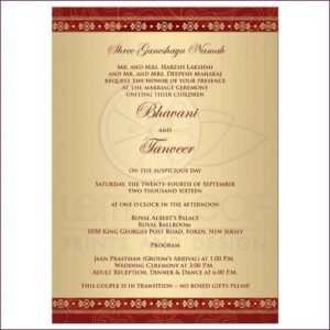 Marriage Invitation Wording Samples Indian