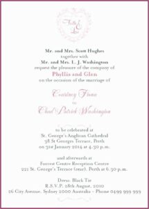 Marriage Reception Invitation Wording In English