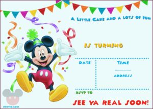 Mickey Mouse 1st Birthday Invitation Template Free