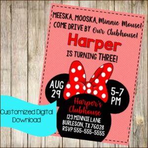 Minnie Mouse Birthday Invitation Background