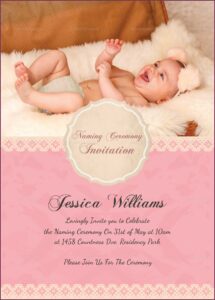 Naming Ceremony Invitation Card