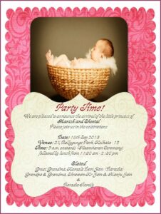 Naming Ceremony Invitation Card For Baby Boy Editable