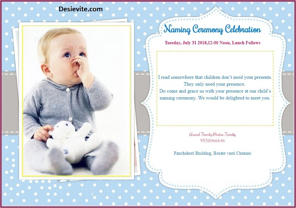 Naming Ceremony Invitation Card For Baby Girl Online Free