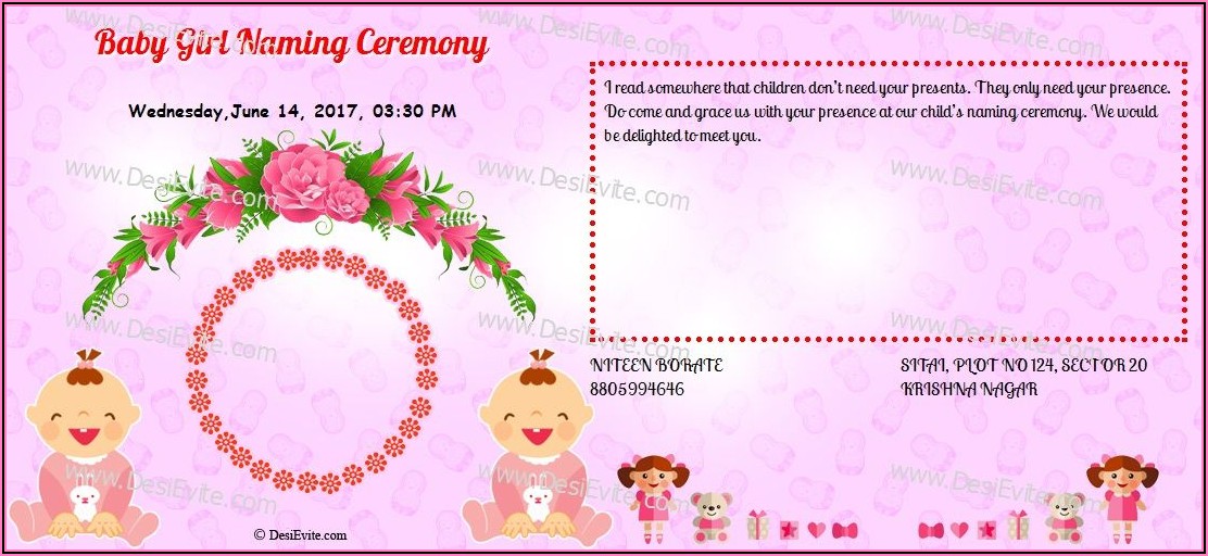 Naming Ceremony Invitation Format In Kannada