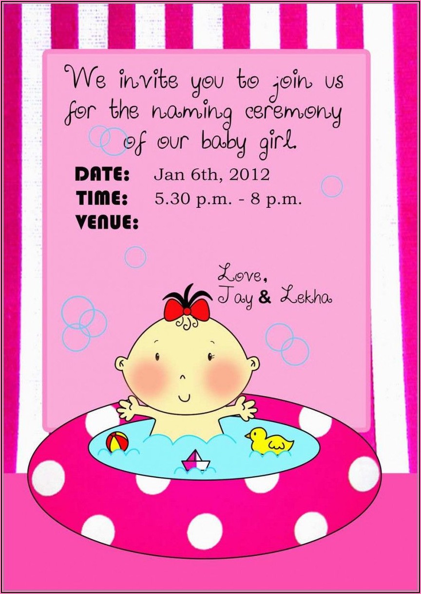 Naming Ceremony Invitation Message