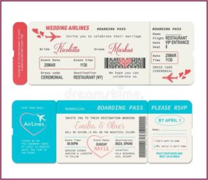 Passport Wedding Invitation Layout