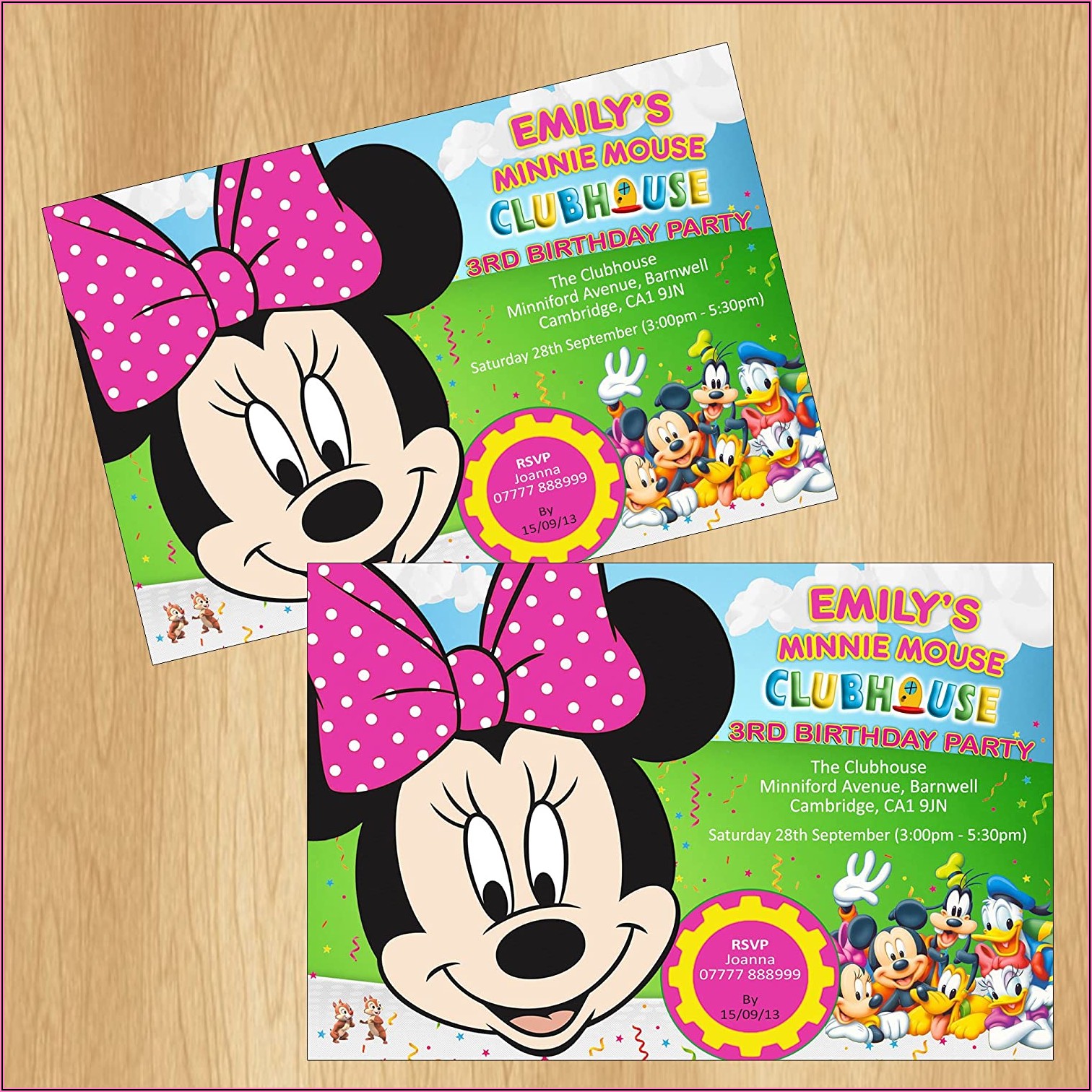 Personalised Minnie Mouse Invitations Uk
