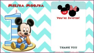 Personalized Mickey Mouse 1st Birthday Invitations