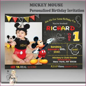 Personalized Mickey Mouse Birthday Invitations