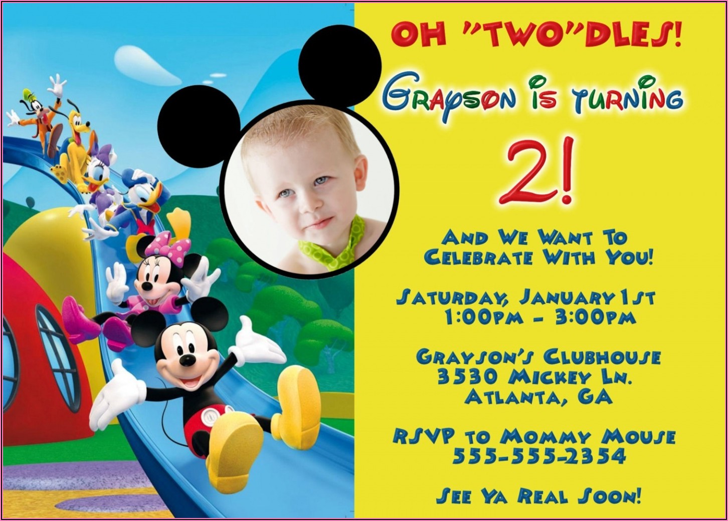 Personalized Mickey Mouse Invitations Free