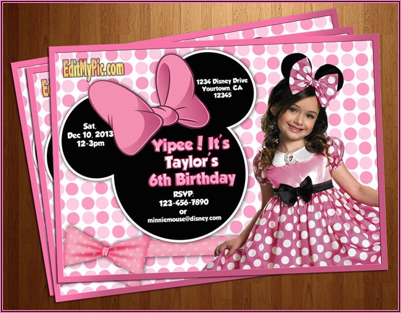 Personalized Minnie Mouse Birthday Invitations