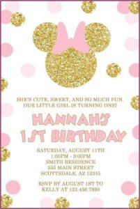Personalized Minnie Mouse Invitations