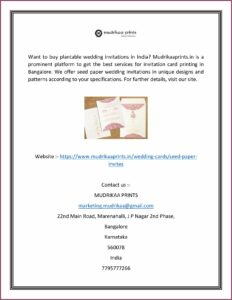 Plantable Wedding Invitations India