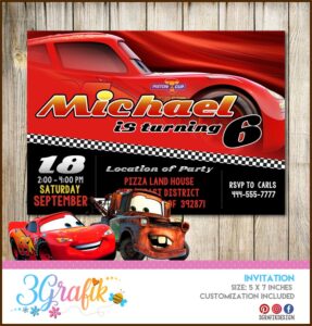 Printable Editable Cars Invitation Template