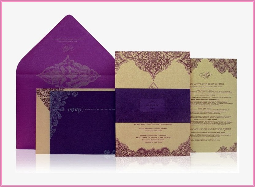 Purple And Gold Wedding Invitation Templates