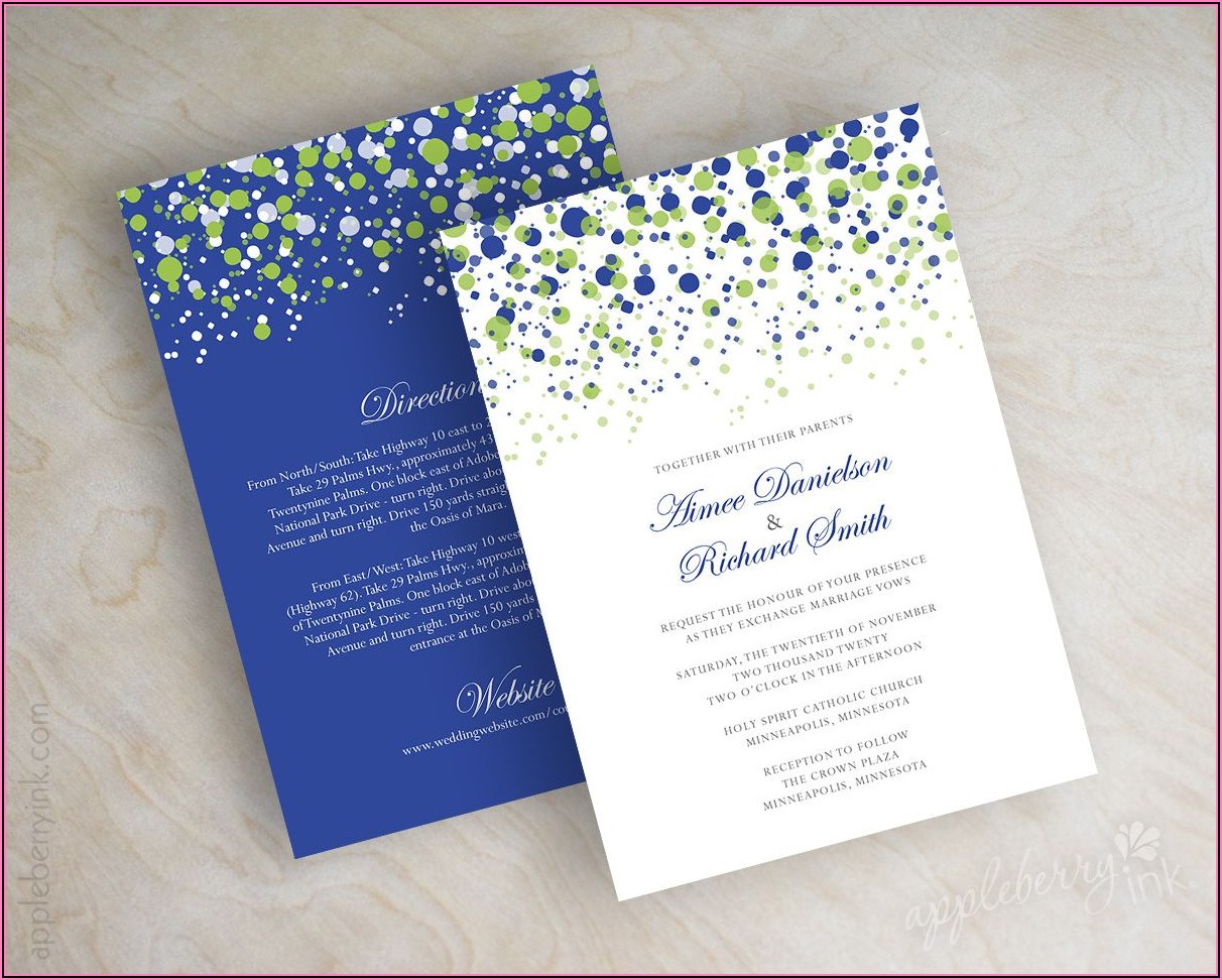 Purple And Royal Blue Wedding Invitations