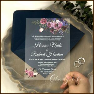 Purple And White Wedding Invitations