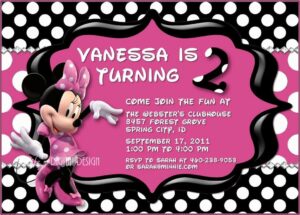 Red And Black Minnie Mouse Invitations