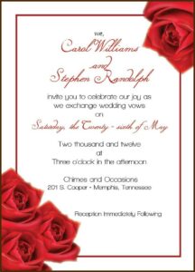 Red And White Roses Wedding Invitations