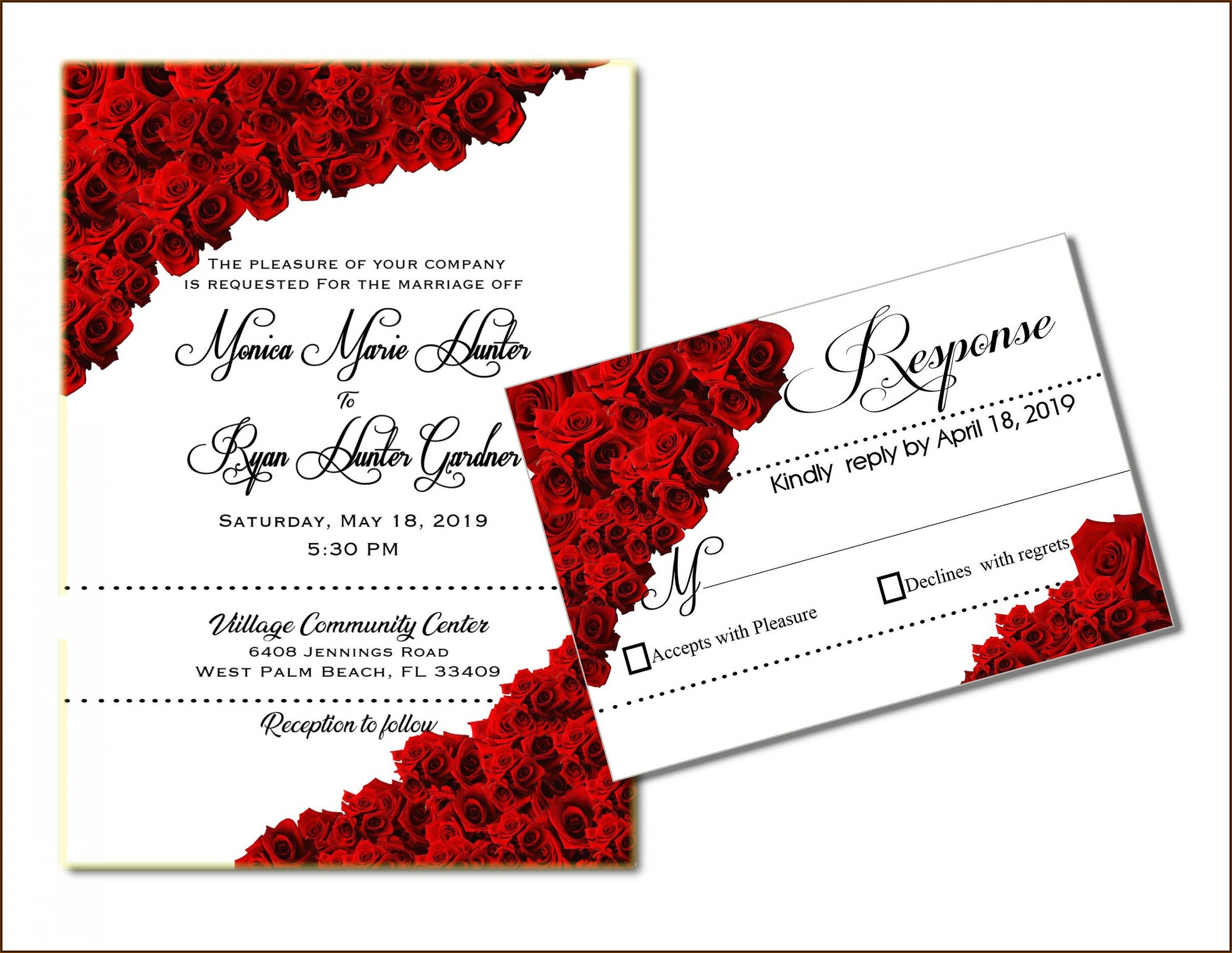 Red And White Wedding Invitations