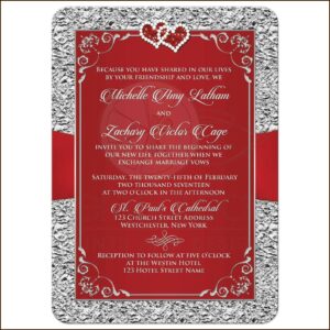Red Black And White Wedding Invitations