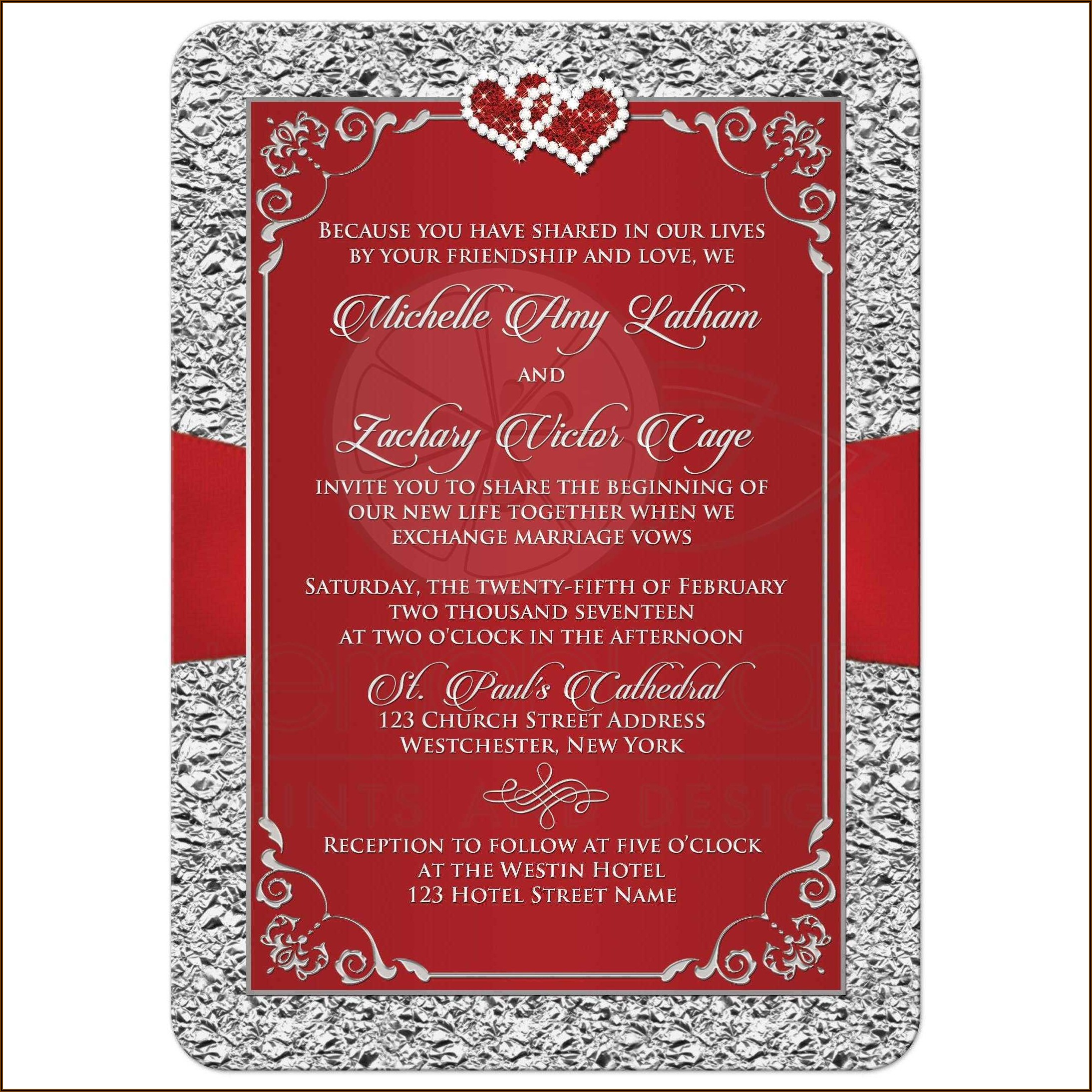 Red Black And White Wedding Invitations