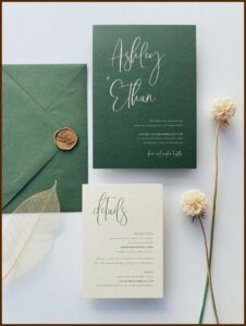 Sage Green And White Wedding Invitations