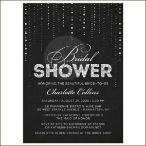 Silver And White Bridal Shower Invitations