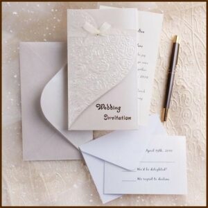Silver And White Wedding Invitations