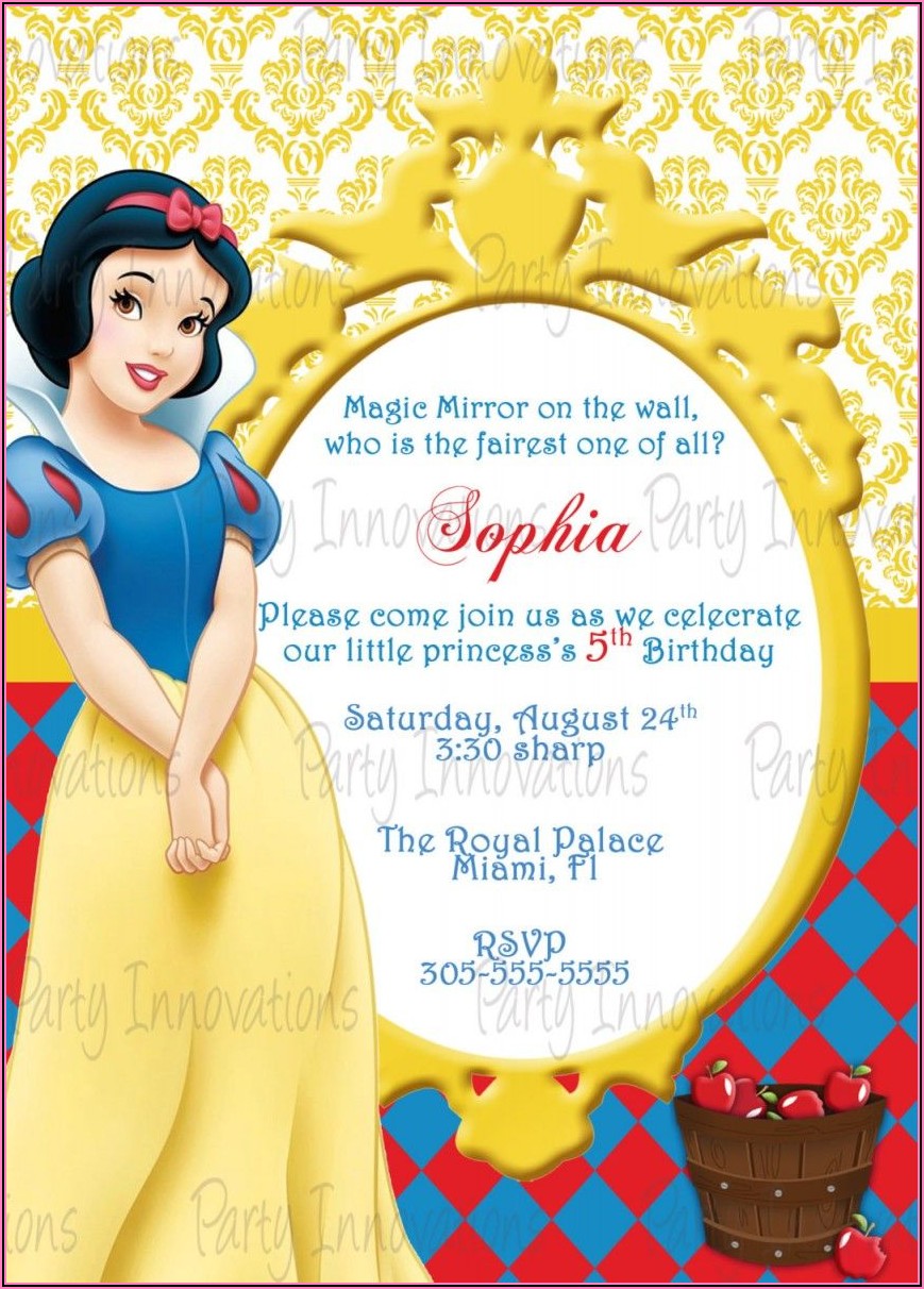 Snow White Birthday Invitation Card