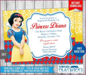 Snow White Birthday Invitation Template