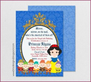 Snow White Birthday Party Invitations