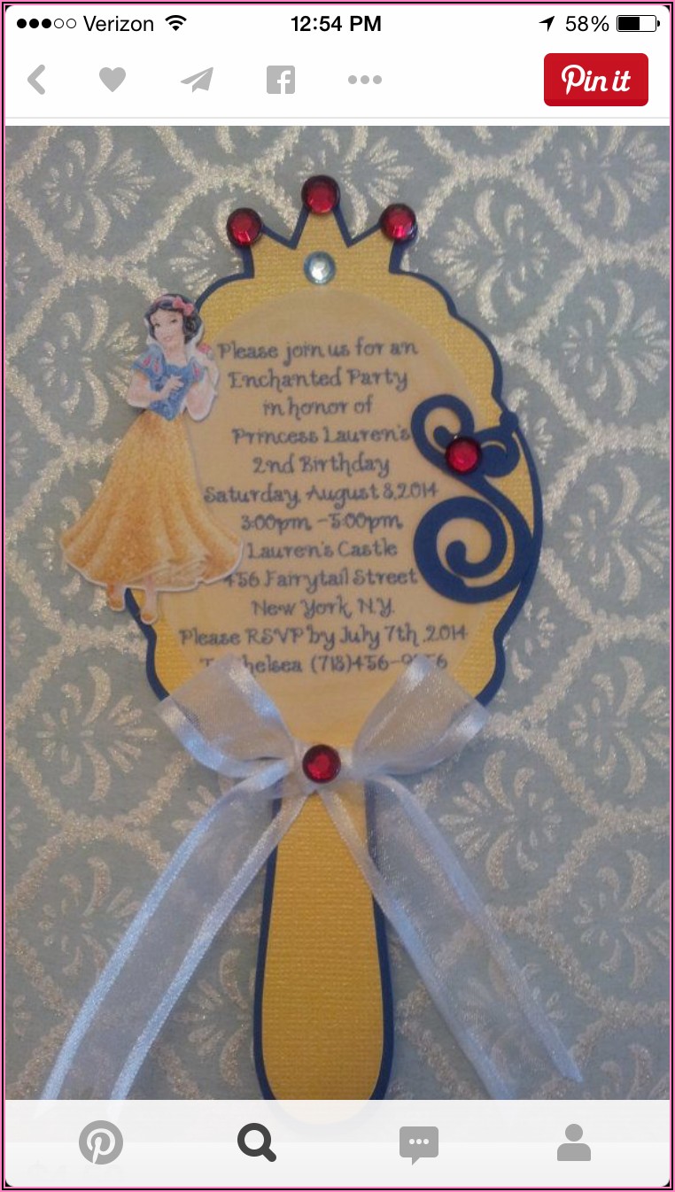 Snow White First Birthday Invitations