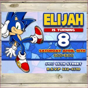 Sonic The Hedgehog Birthday Invitations