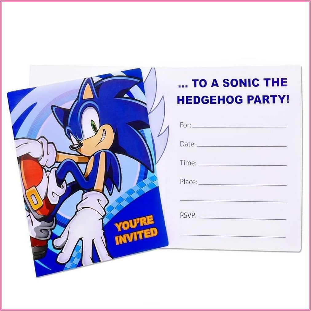 Sonic The Hedgehog Party Invitations
