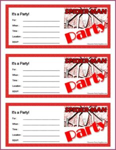 Spiderman Birthday Invites Printable Free