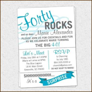 Unique 40th Birthday Invitations Ideas