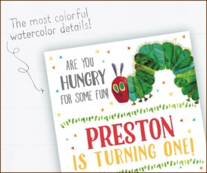 Very Hungry Caterpillar Birthday Invitation Template