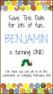 Very Hungry Caterpillar First Birthday Invitations