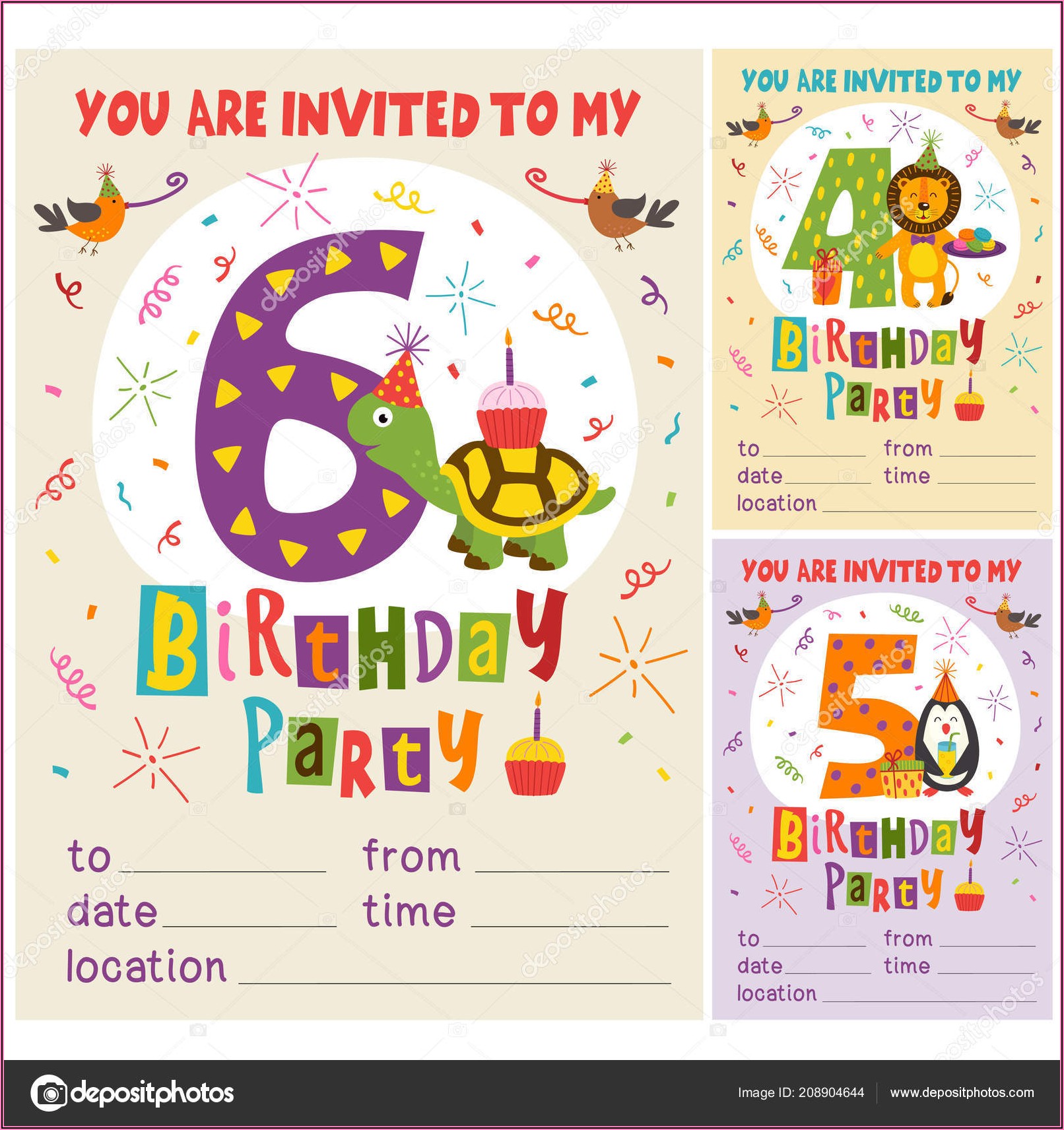 4th Birthday Invitation Card Template