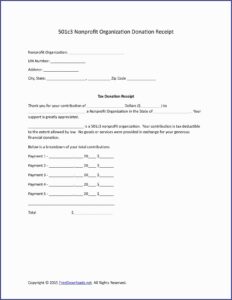 501c3 Donation Receipt Form