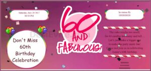 60th Birthday Invitation Card