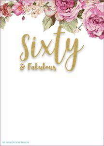 60th Birthday Invitation Card Design